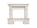 Декоративный Портал Pietra 25U (угловой) камень белый, шпон белёный дуб