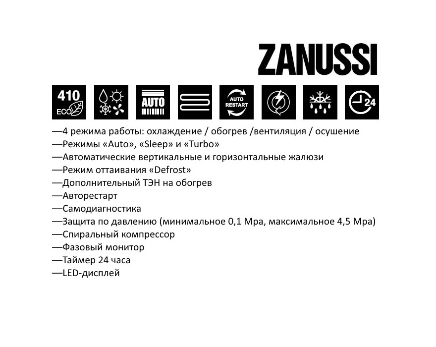 Колонный кондиционер Zanussi ZACF-48H/N1