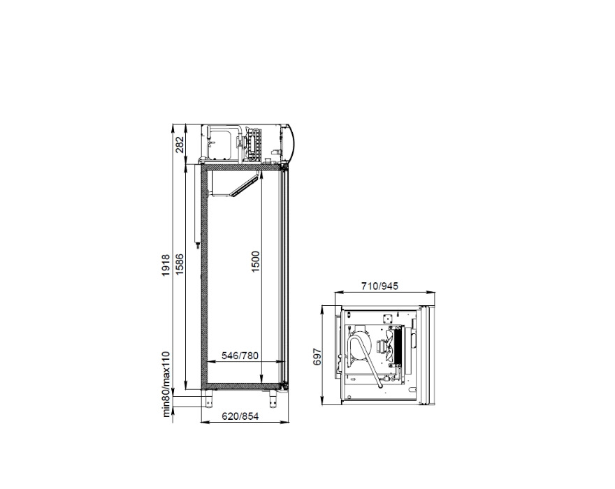 Холодильный шкаф со стеклянной дверью Polair DM107-S (версия 2.0)