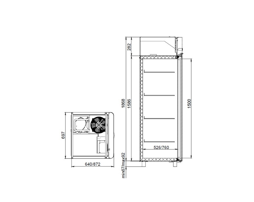 Холодильный шкаф с металлической дверью Polair CM107-Gk