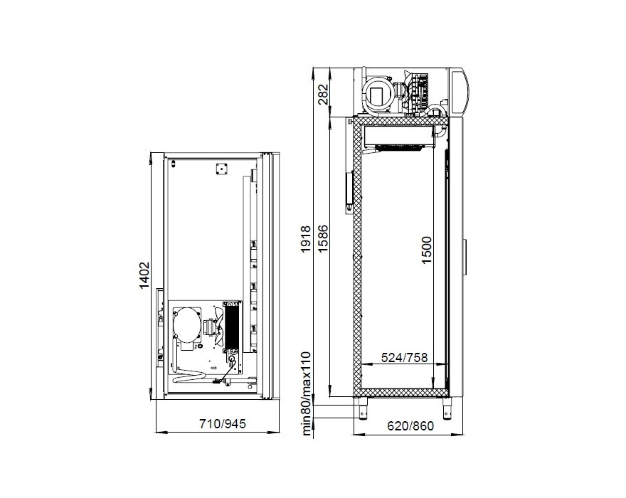 Фармацевтический холодильный шкаф со стеклянными дверьми Polair ШХФ-1,0ДС