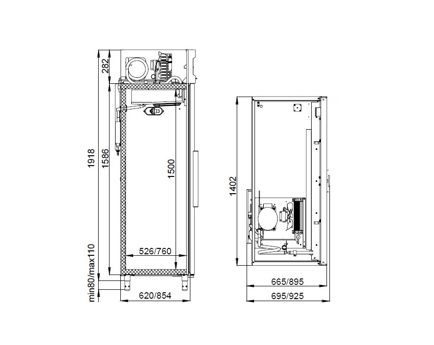 Фармацевтический холодильный шкаф с металлической дверью Polair ШХКФ-1,4
