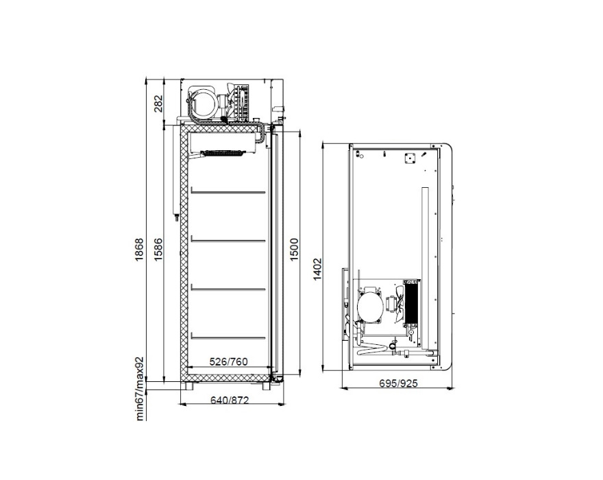 Холодильный шкаф с металлической дверью Polair CV110-Gm