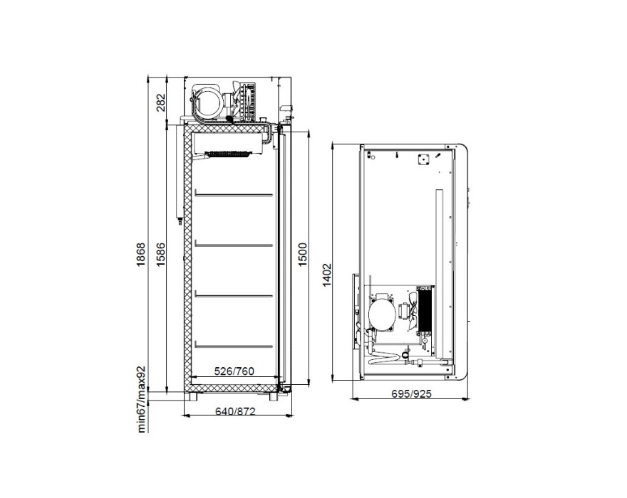 Холодильный шкаф с металлической дверью Polair CB114-Gm Alu