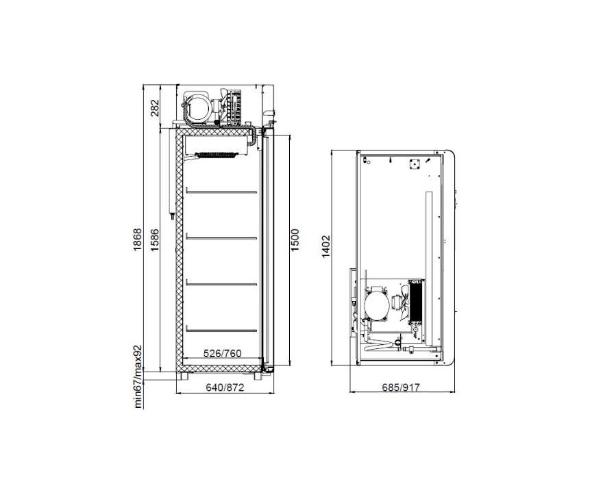 Холодильный шкаф с металлической дверью Polair CM110-Sm Alu