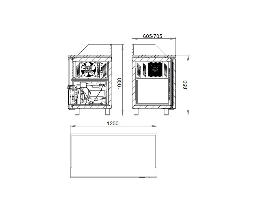 Среднетемпературный холодильный стол Polair TM3pizza-G