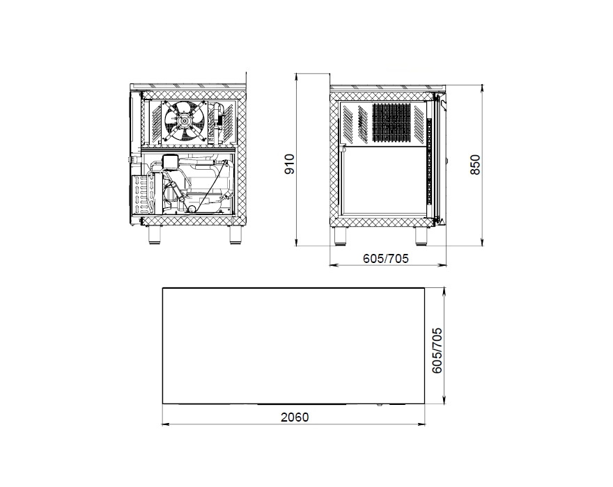 Среднетемпературный холодильный стол Polair TM4GN-GC