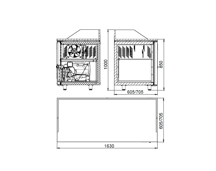 Среднетемпературный холодильный стол Polair TM2GNpizza-GC